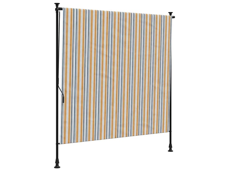  Store enrouleur, store roulant d'extérieur jaune et blanc 200x270 cm tissu acier cf47433  - Conforama A