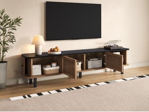 Meuble tv coloris bois clair 190 cm   
