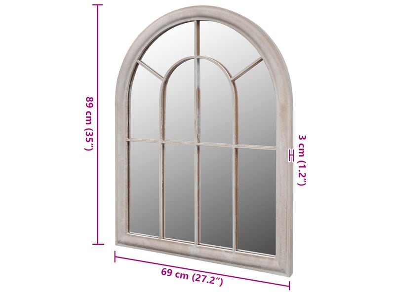  Miroir de jardin, miroir décoratif d'arche rustique 69x89 cm intérieurextérieur cf62703  - Conforama D