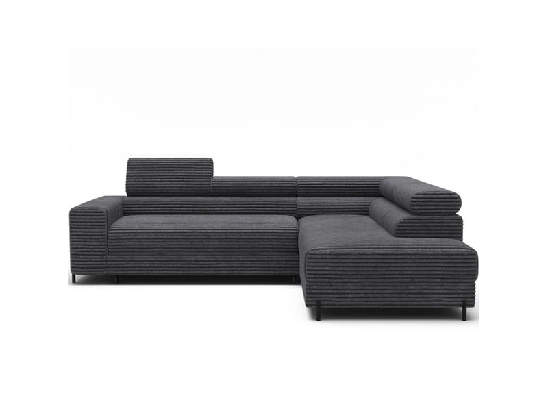  Canapé d'angle colesia convertible 5 places brun clair velours côtelé – droit – 274x200cm  - Conforama A