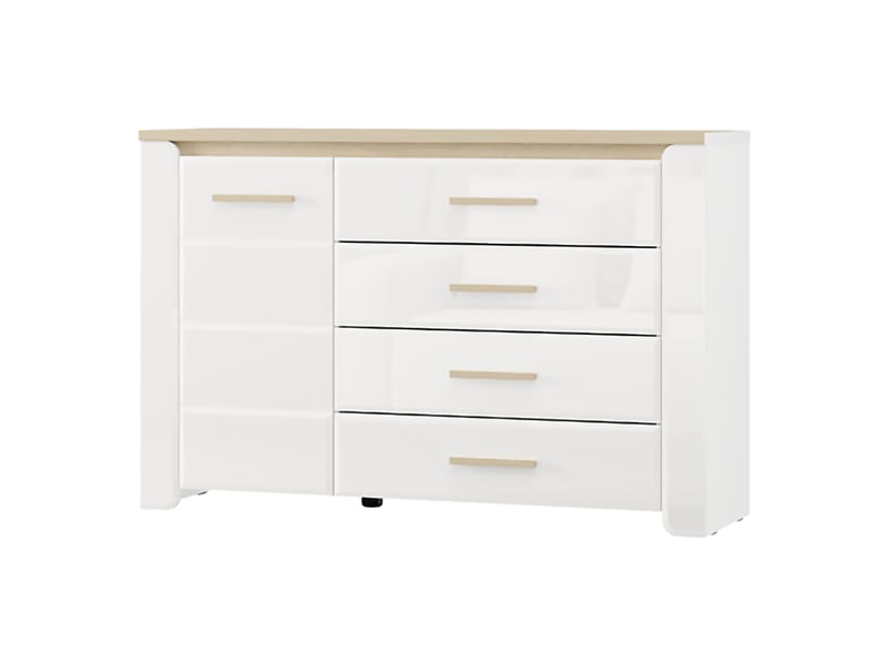  Buffet bicheno, 2 étagères, 135x40x88h cm blanc mat Bicheno - Conforama A