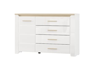 Buffet 1 porte(s)  4 tiroir(s) DMORA Bicheno - 135 cm coloris blanc 