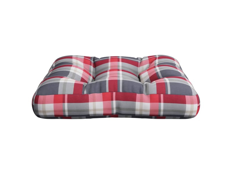  Coussin de palette, coussin de chaise, coussin de canapé motif à carreaux rouge 60x60x12 cm tissu cf55378  - Conforama E