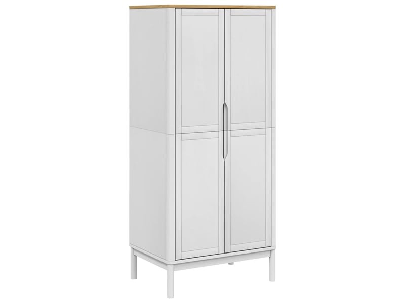  Garde-robe chambre, armoire de rangement floro blanc 77x53x171 cm bois massif de pin  - Conforama A