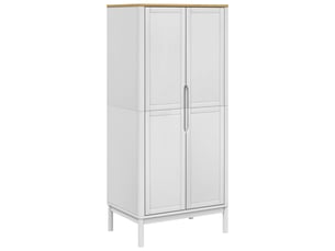 Garde-robe chambre, armoire de rangement floro blanc 77x53x171 cm bois massif de pin