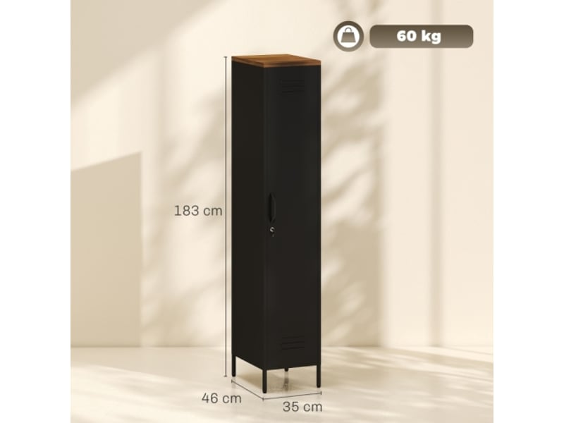  Armoire métallique industrielle à étagères réglables – noir – rangement garage, bureau et chambre – stockage pro  - Conforama C