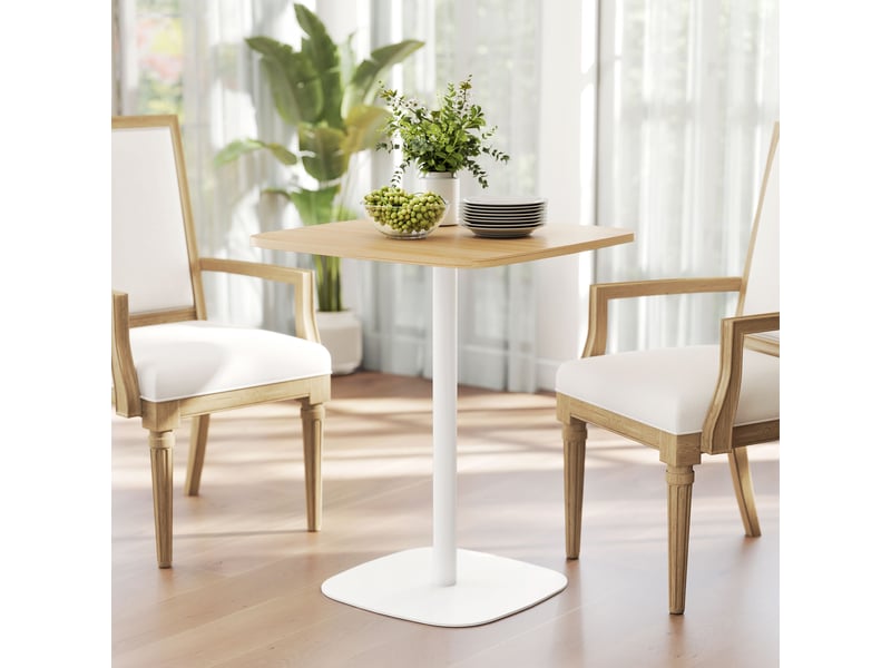  Table à manger carrée pour 2 personnes table de cuisine plateau en effet bois base carrée 60x60x75cm effet bois naturel  - Conforama D