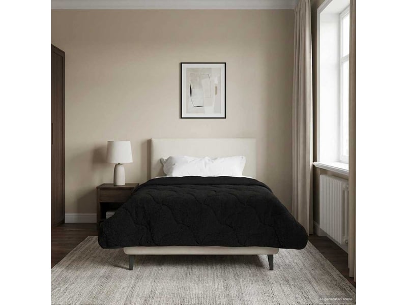  Duvet d'hiver - couette 135 x 200 cm hiver - couette noir respirant  - Conforama D