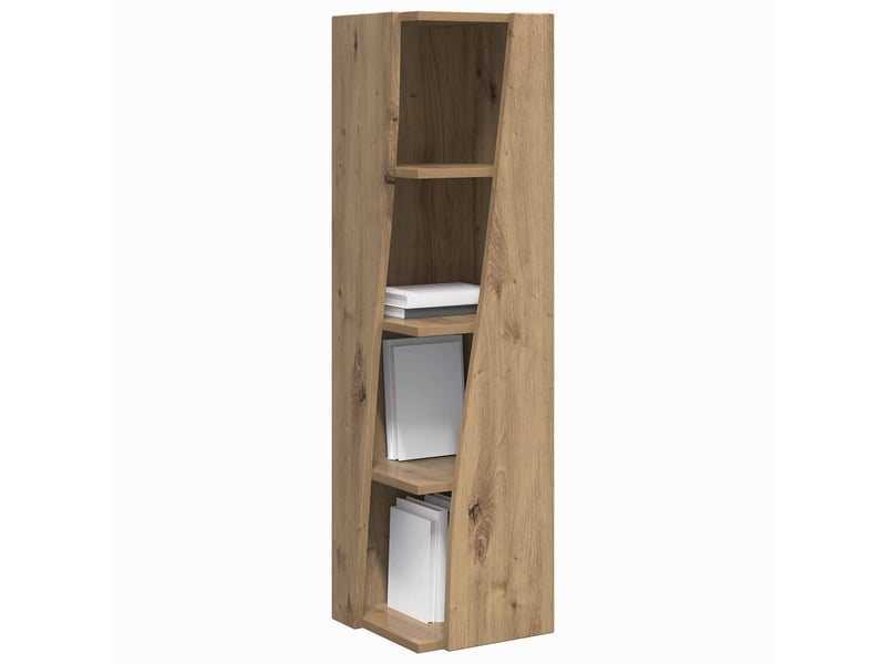  Meuble d'angle, meuble de rangement salon 27,5x27x102cm bois d'ingénierie chêne artisanal  - Conforama C