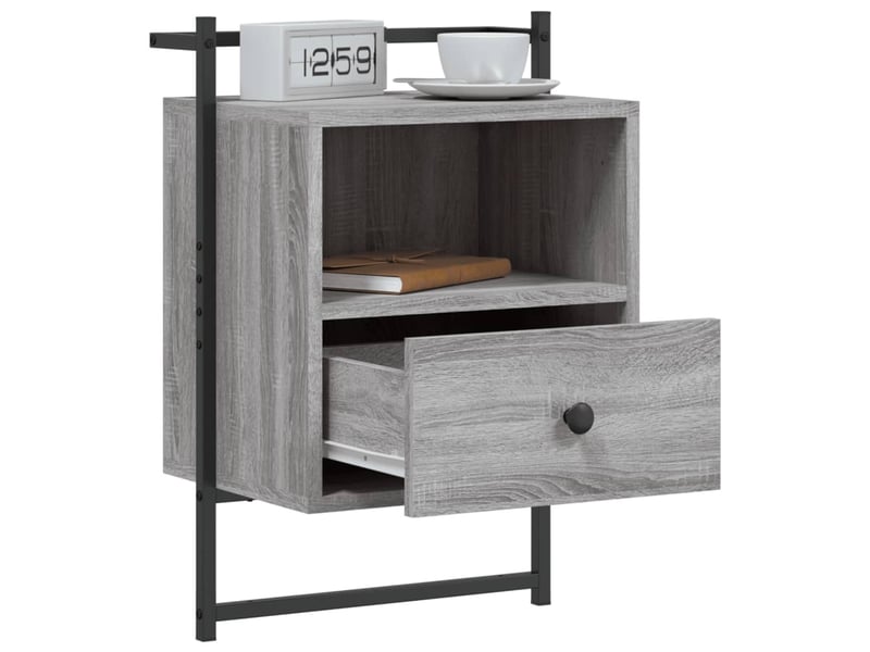  Table de chevet - cabinet de chevet - table de nuit murale sonoma gris 40x30x61cm bois d'ingénierie  - Conforama C
