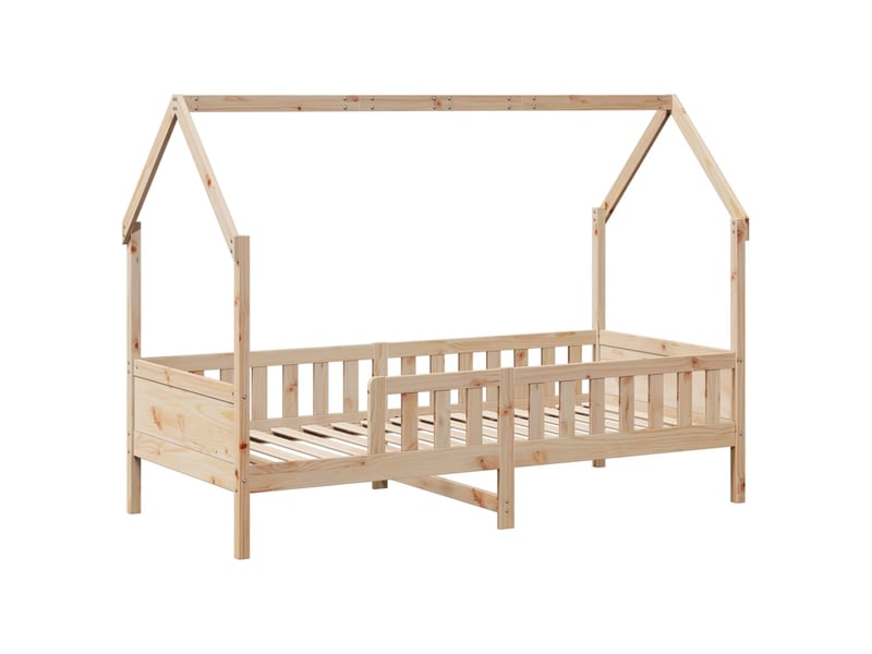  Cadre de lit d'enfants - lit jeune forme de maison sans matelas pin  - Conforama C