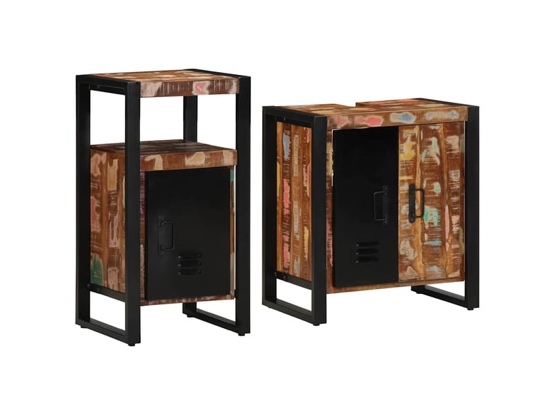  Ensemble de mobilier de salle de bain 2 pc multicolore et noir cf64168  - Conforama A