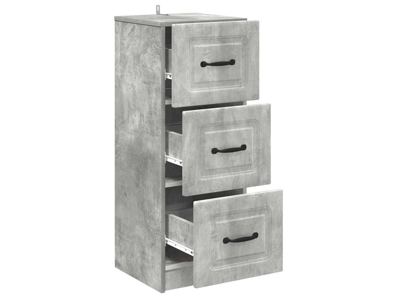  Armoire de rangement bureau, armoire à tiroirs gris béton 33 x 34,5 x 87 cm  - Conforama E