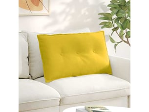 Coussin de dos, coussin de dossier jaune 80 x 50 cm tissu en velours côtelé cf54765