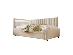 Lit coffre 90x200 cm OKWISH   coloris beige