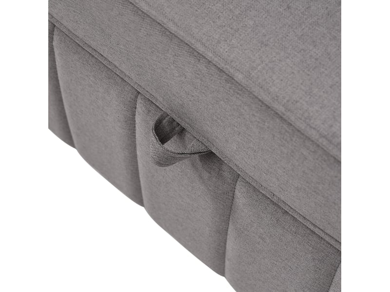 Canapé droit convertible 2 places en tissu gris, dossier réglable 3 positions, idéal pour petits espaces - Conforama D