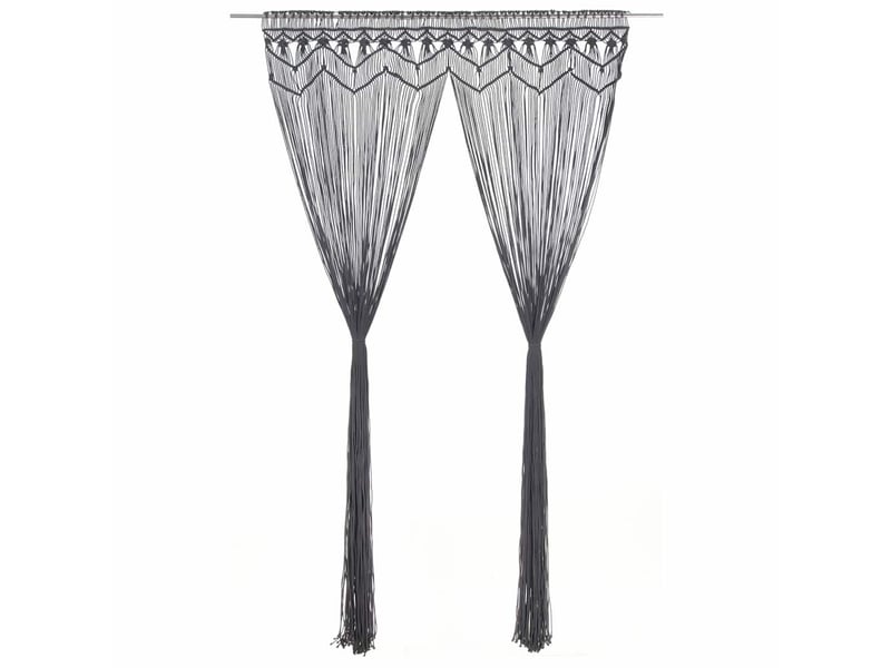  Rideau en macramé, rideau de porte anthracite 140x240 cm coton cf43860  - Conforama B