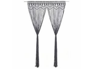 Rideau en macramé, rideau de porte anthracite 140x240 cm coton cf43860