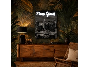 Tableau led - home deco factory - new york - luminaire - décoration lumineuse - gris et blanc