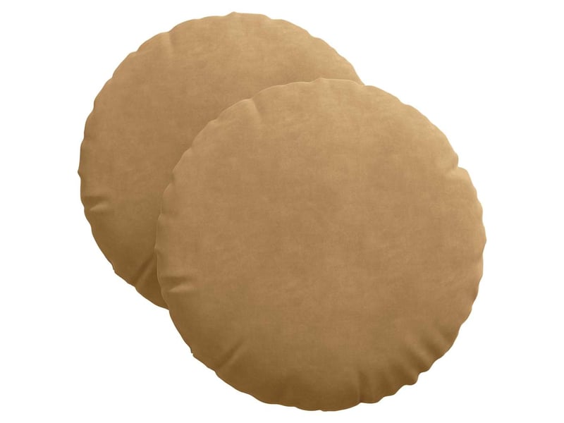  Lot de 2 coussins de siège, coussins décoratifs marron ø 40 x 13 cm velours cf59934  - Conforama A
