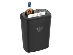 Broyeur de documents 12 feuilles coupe croisée p-4, 6,4 gallons, noir, ultra silencieux pour bureau