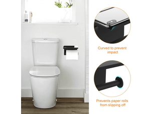 Support papier toilette mural, 304 acier inoxydable porte rouleau toilette, installation avec vis ou 3m auto-adhésif, noir taille unique