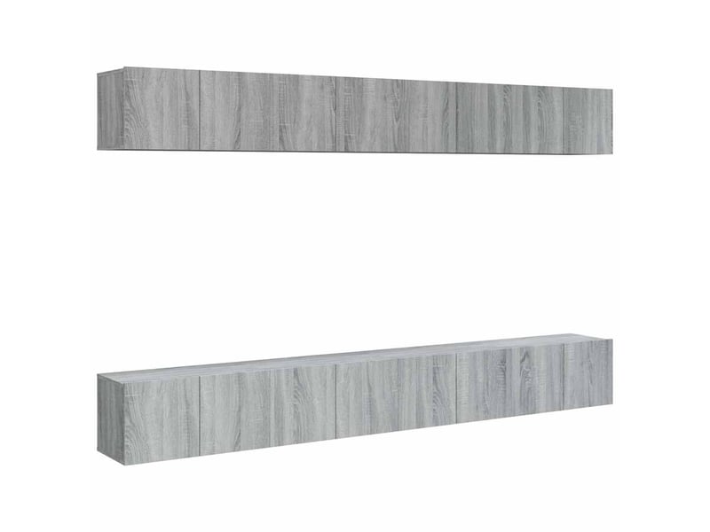  Meubles tv - banc tv - meuble de rangement 8 pcs sonoma gris 60x30x30 cm bois d'ingénierie  - Conforama A