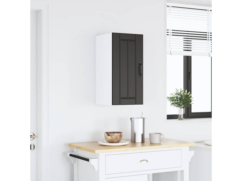  Meuble de rangement, armoire murale de cuisine lucca noir bois d'ingénierie shl7845  - Conforama A