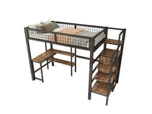 Lit mezzanine 90x200 cm WISHDOR   coloris noir
