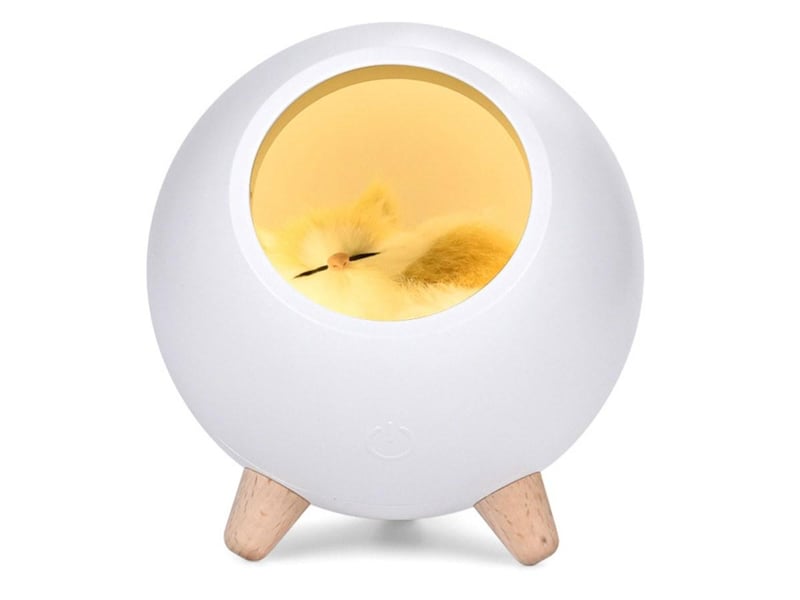  Veilleuse enfant chat - 3 intensités déclairage ajustables - batterie rechargeable - blanche GTK036 - Conforama A