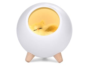 Veilleuse enfant chat - 3 intensités d’éclairage ajustables - batterie rechargeable - blanche