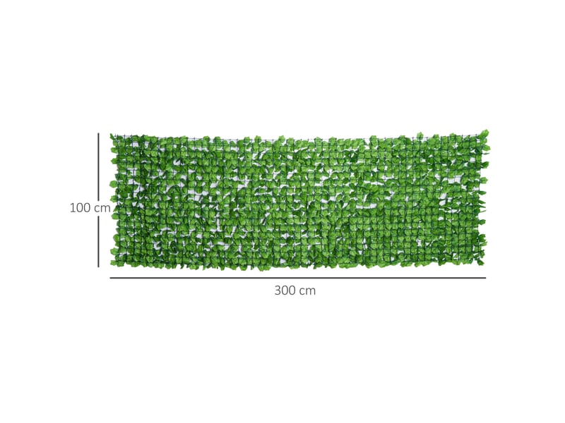  Brise-vue artificiel 300 x 100 cm – vert clair – feuillage décoratif uv et intempéries, balcon et terrasse  - Conforama C