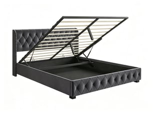 Lit coffre 140x190 cm <strong>EZSSW</strong> <strong></strong> coloris gris