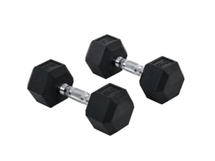 Set de 2 haltères hexagonaux 2x8 kg métal noir