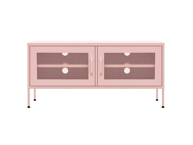  Meuble tv - banc tv - meuble de rangement rose 105x35x50 cm acier  - Conforama C