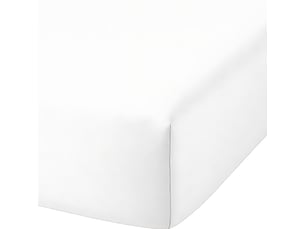 Drap housse 140x190 cm bambou métis blanc