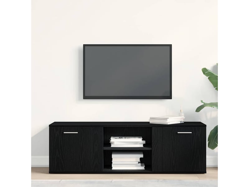  Meuble tv - banc tv - meuble de rangement en chêne noir 120x34x37 cm bois d'ingénierie  - Conforama C