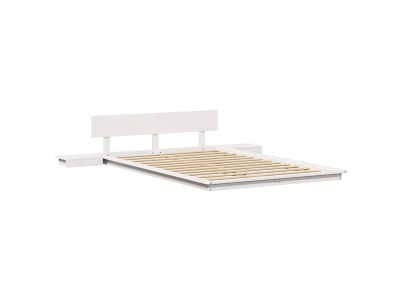 Lit double- lit adulte -  cadre de lit blanc 120 x 200 cm bois  - Conforama C