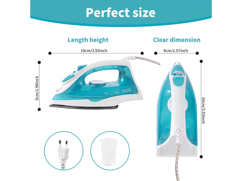  Fer à repasser vapeur 1500 w - fer à repasser vapeur pour vêtements - réservoir d'eau de 230 ml - fer portable - repassage à plat  - Conforama B