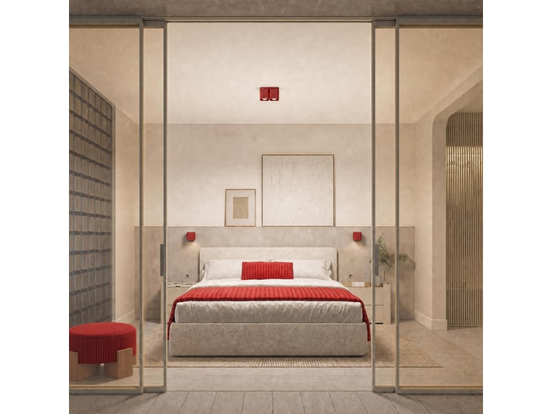  Plafonnier riff 1 rouge gu10 aluminium moderne 10x10x10cm SL.3085 - Conforama B