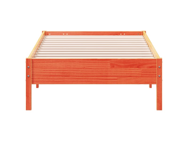  Lit simple- lit adulte -  cadre de lit sans matelas  marron 90x200 cm bois pin massif  - Conforama C