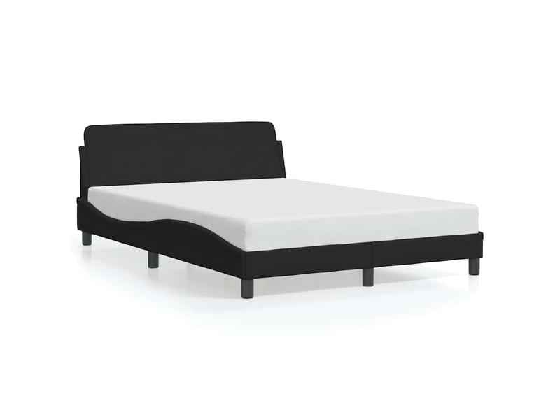  Lit double- lit adulte -  cadre de lit dover velours noir 135 x 190 cm  - Conforama A