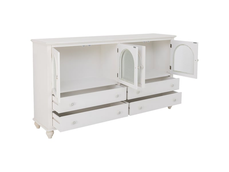  Buffet en bois blanc 160x38x88 cm h  - Conforama E