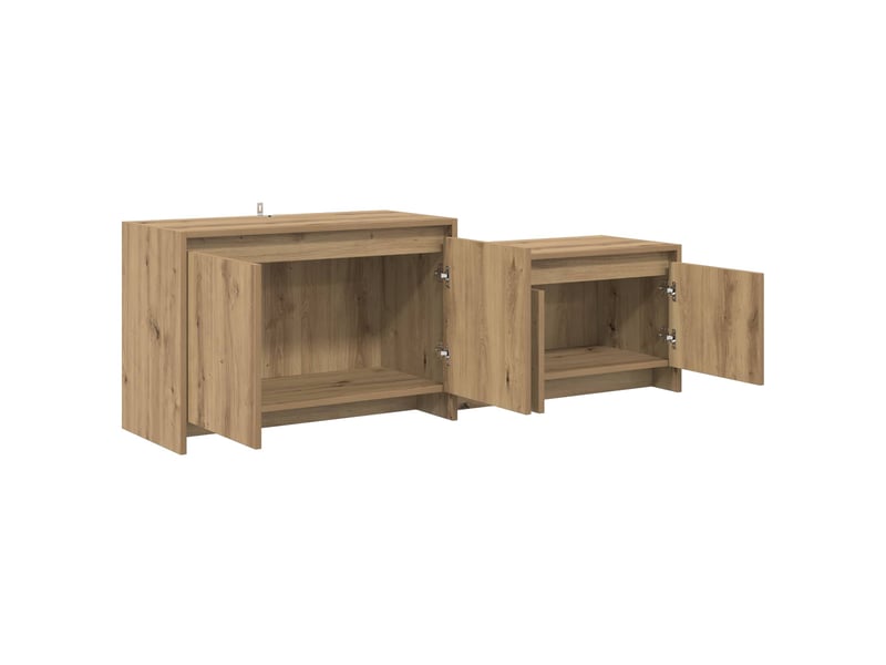  Meuble tv, banc tv 147x35x50 cm chêne artisanal bois d'ingénierie  - Conforama C