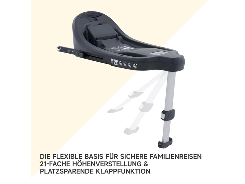  Base isofix pour siège auto bébé 65 x 35 x 64 cm noire, avec jambe d'appui réglable, vendue sans siège auto  - Conforama D
