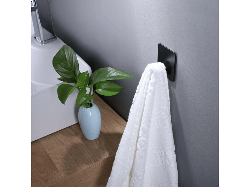  8 crochets muraux en inox 304 punch-free, résistants à la rouille, idéals pour salle de bain, toilette, cuisine, manteaux et serviettes, noir  - Conforama D