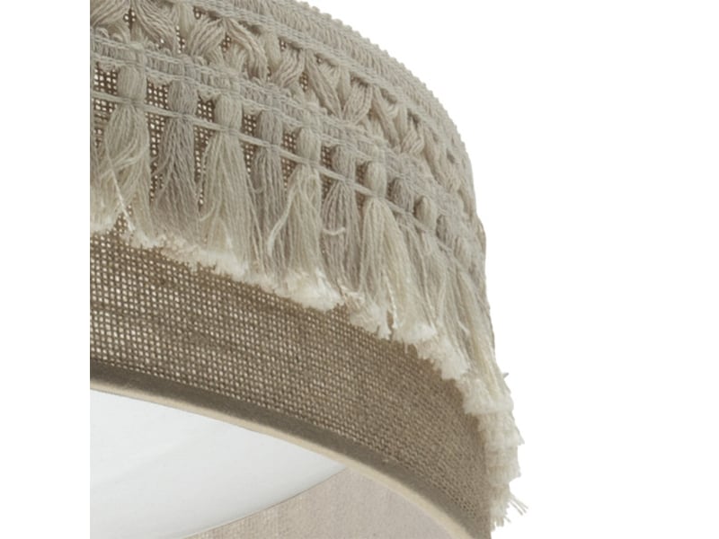  Fabrilamp ekaterina plafonnier led 72 w, 5616 lm, 300040006500 k, beige en toile de jute, ø 50 cm 188285001 - Conforama C