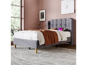 Lit 2 places 180x200 cm coloris gris