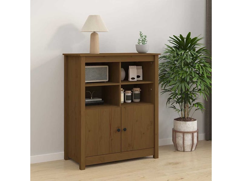  Buffet - bahut - meuble de rangement marron miel 83x41,5x100 cm bois massif de pin  - Conforama B