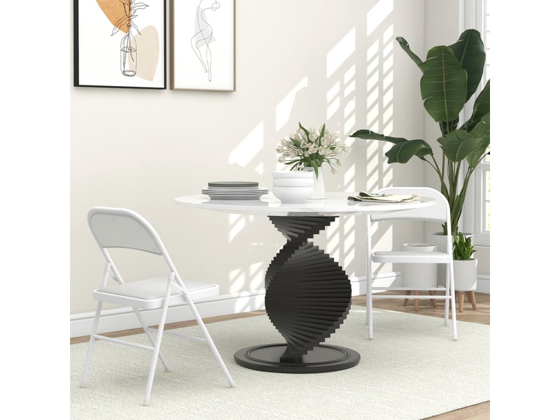  Lot de 2 chaises pliantes chaises de salle à manger portables cadre en acier dim. 45l x 46p x 78h cm blanc  - Conforama C